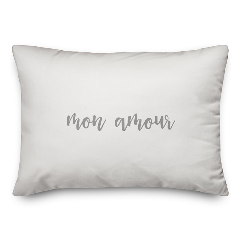  Coussin Mon Amour, Gris / blanc