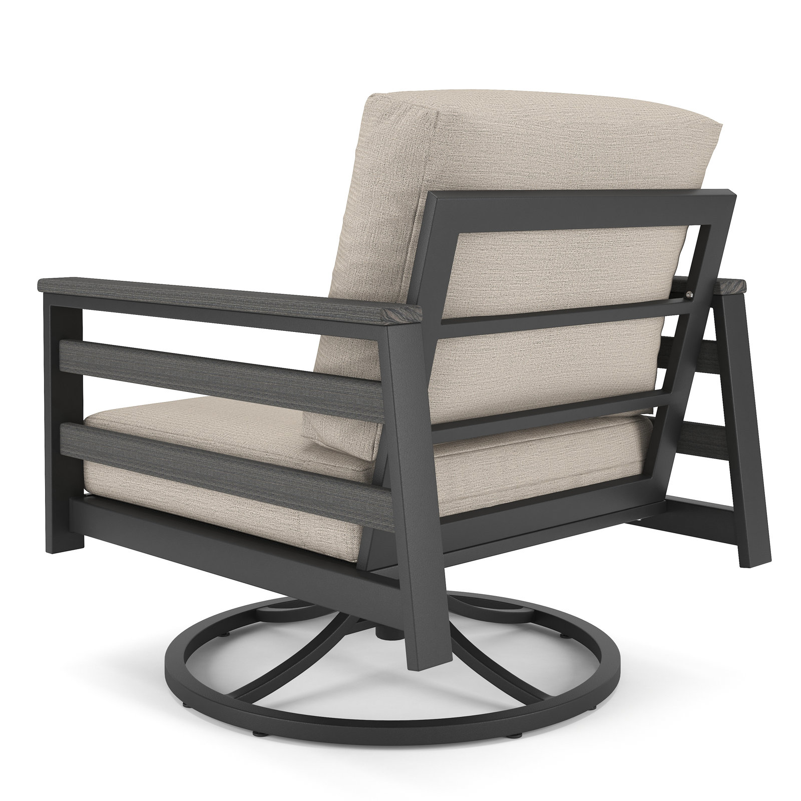 Townsend Sunbrella® Metal Swivel Patio Rocking Chair, Cast Silver, Gray