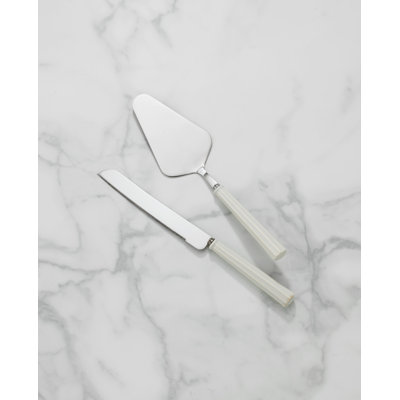 French Perle Giftware Scallop 2-Piece Dessert Set