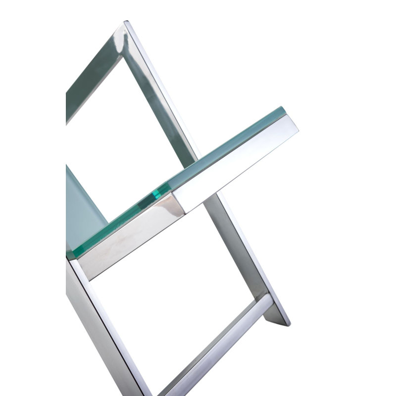 Luxe Glass and Steel Magazine Rack