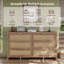 Commode 6 tiroirs avec roulettes, noyer