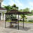 Double Roof Grill Gazebo with Extra Shadow BBQ Waterproof Canopy Outdoor Gazebos-114127573