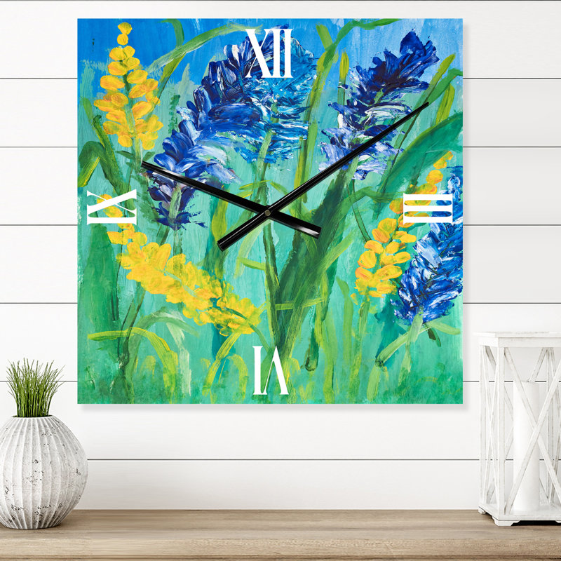 Horloge murale fleurs sauvages et gouache, Petit