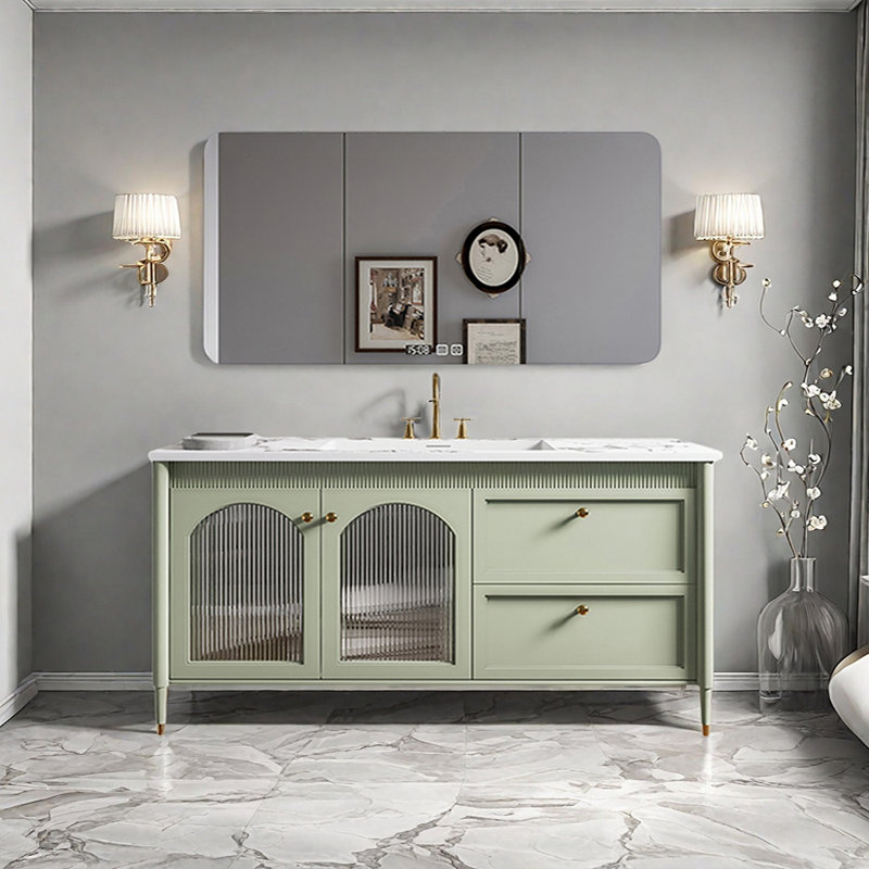 Armoire de salle de bain française de style crème, H 33,4 po x l 59 po x P 21,6 po