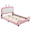 Lit plateforme en tissu d'ameublement-341418081