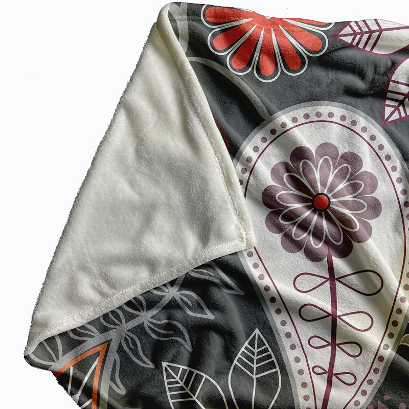 Perine Plain Weave / Muslin Throw Blanket, Grey