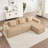 Modular 3 Seat L Shape Sectional Boneless Sofa, Cloud Sectional Couch With Deep Seat, Modern Modular 3-Seat Sofa Couch With Throw Pillows And 1 Movable Ottoman, Corduroy Fabric Camel-1636774086-1636774082-1636774143