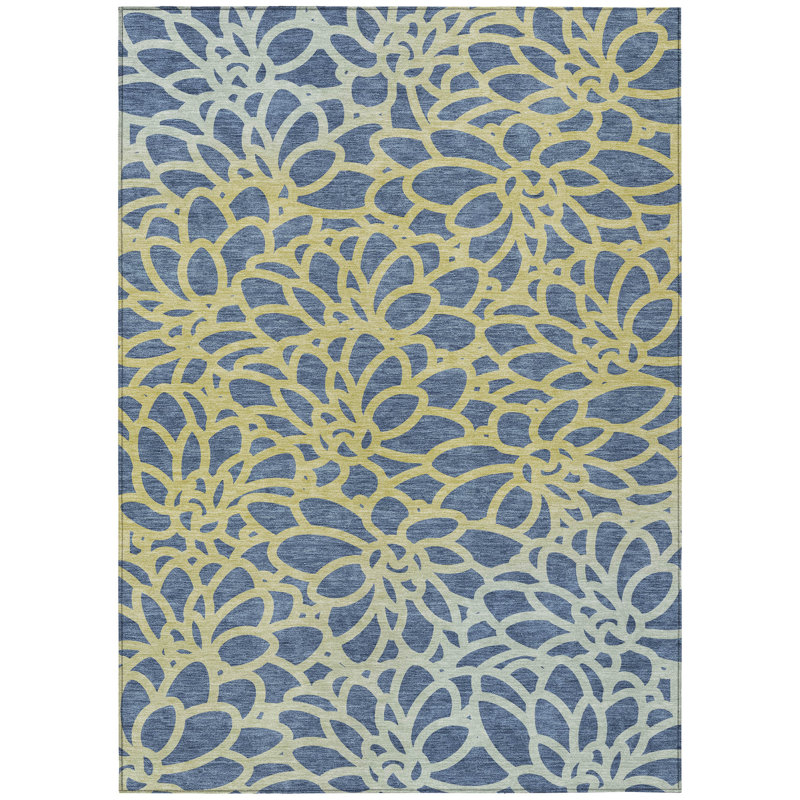 Machine Washable Indoor/Outdoor Chantille ACN2412 Botanical Rug, Rectangle 9' x 12'