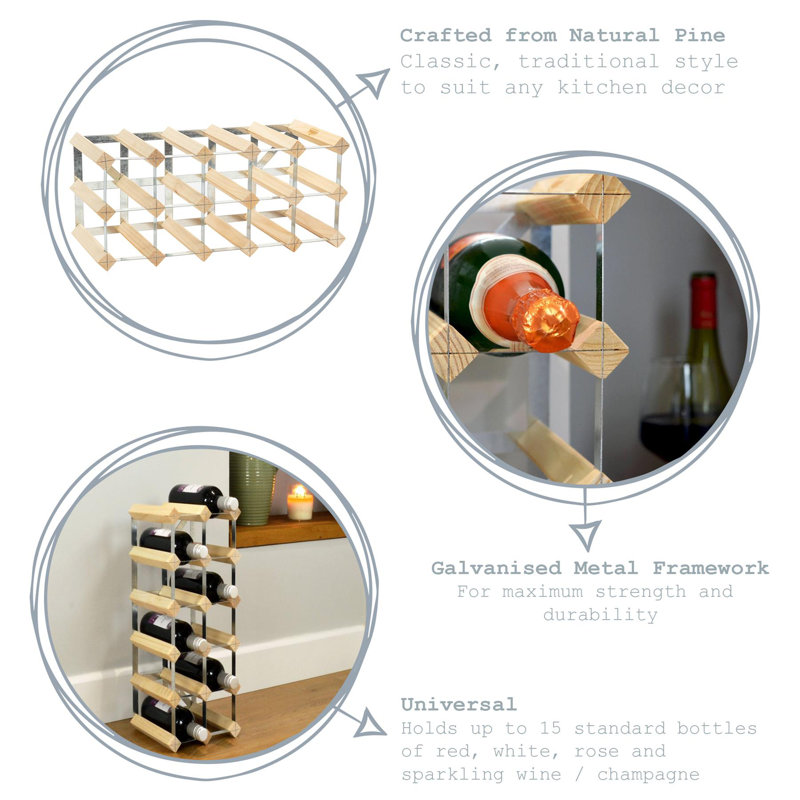 Solid Wood Floor Wine Bottle Rack in