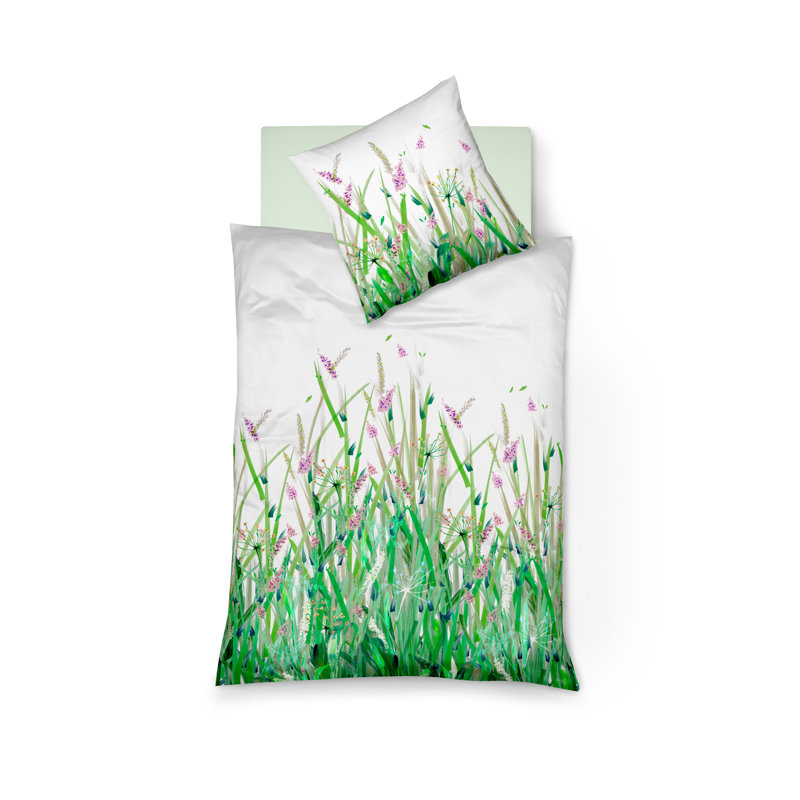Lech Reversible Duvet Cover Set, Mussel, 220 x 240 cm - 2 Pillowcases (80 x 80 cm)
