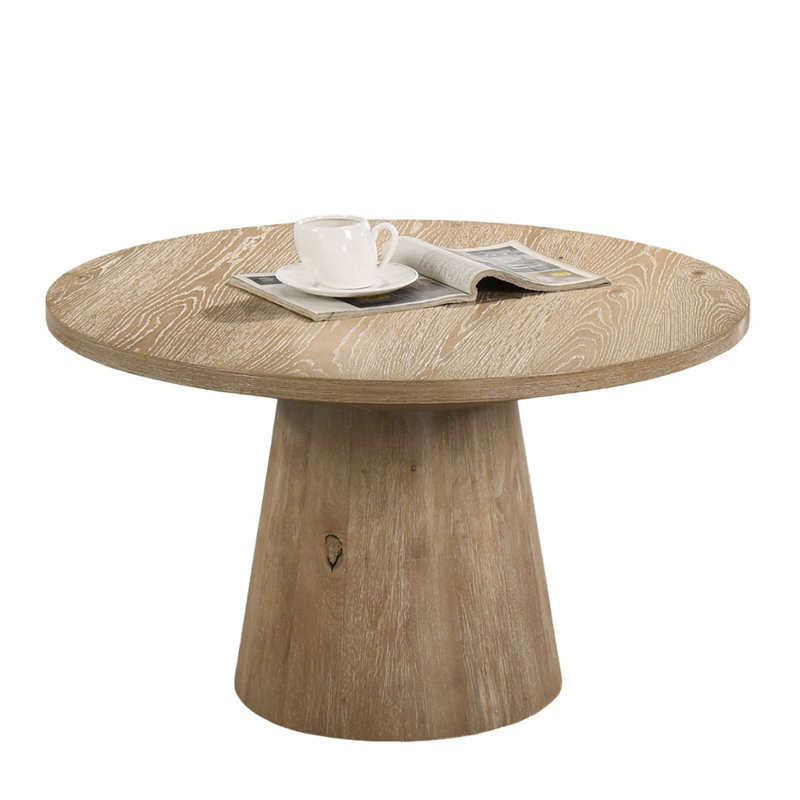 Table basse ronde de style contemporain, Chêne
