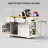 Rustic Farmhouse Kitchen Island with Power Outlet, Drop Leaf & 2 Stools, Ample Storage & Mobility-268923488