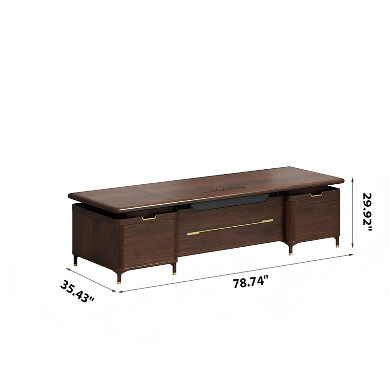 Bureau de direction 78,74 po, 29.92" H x 78.74" W x 35.43" D