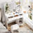 Makeup Vanity Dressing Table with Lighted Mirror & Power Outlet Charging Station, 3-Color Lighting, Drawers & Storage Cabinet-33738175
