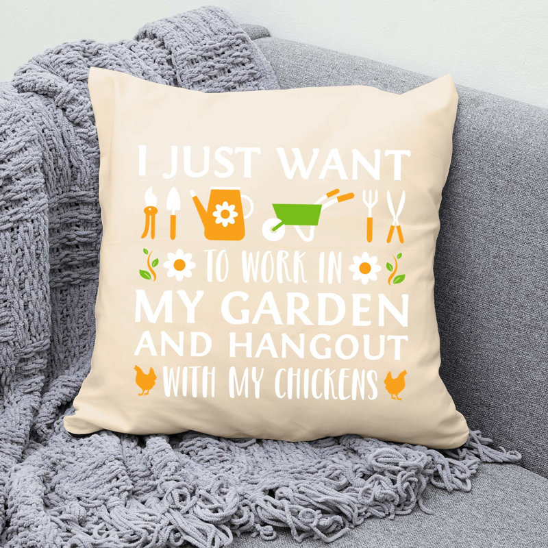 Amour de jardin - Citation amusante 900 - Coussin décoratif inclus, H 20 po x l 20 po