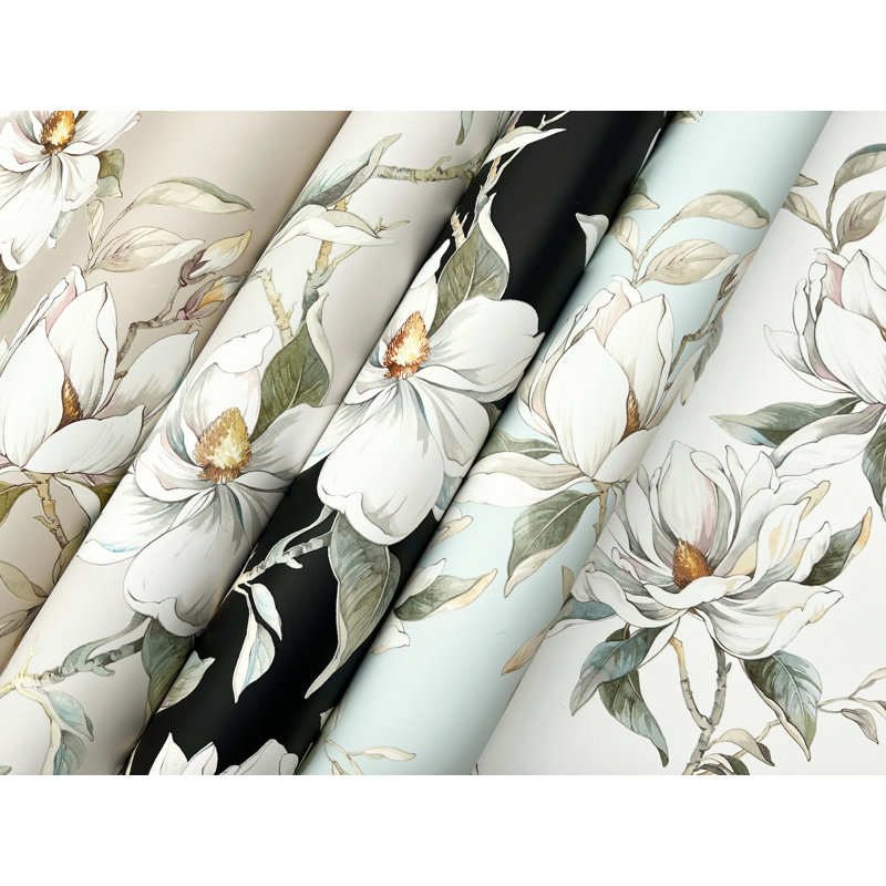Papier peint blanc Garden Jewels, Noir, noir, noir, noir