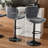 Kitchen Island Bar Stool Set (2 Pieces), Dark Gray, Modern Style, Adjustable Swivel Backrest With Faux Leather Cushion.-261278953