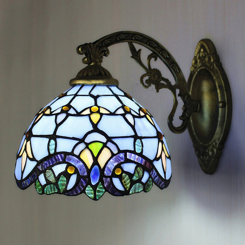 Applique à bras en fer Pfeffer, Bleu/noir/vert