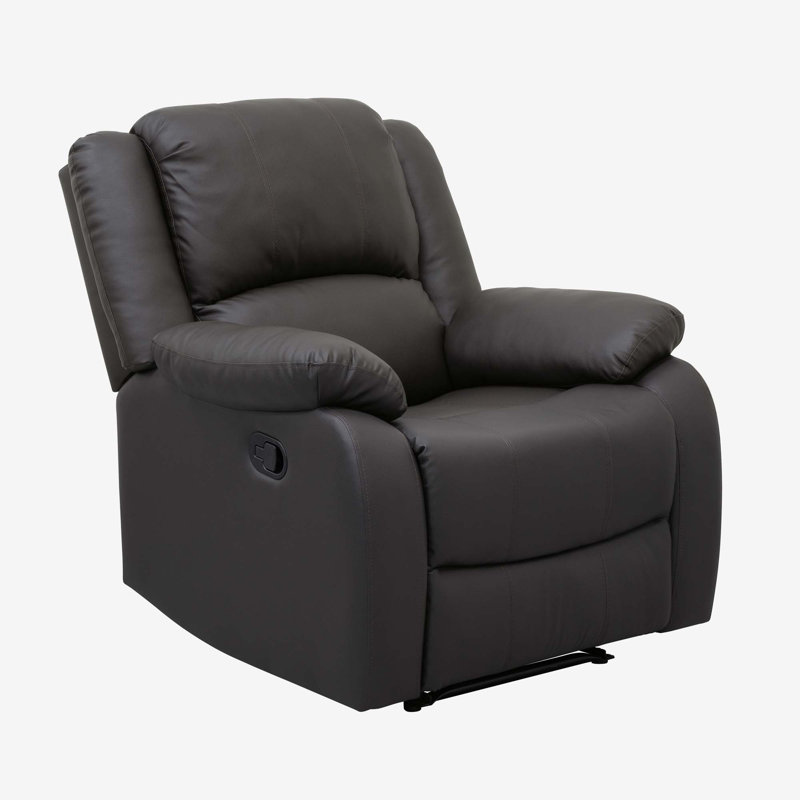 Izak 35" Transitional Glider Chenille Fabric Reclining Chair with Gentle Gliding Motion & Tab Pull Recline