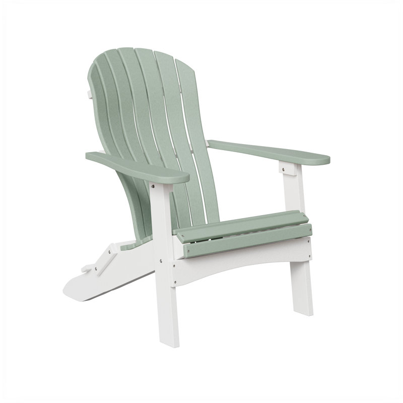 Berlin Gardens Contour Folding Adirondack Chair, Seafoam with White
