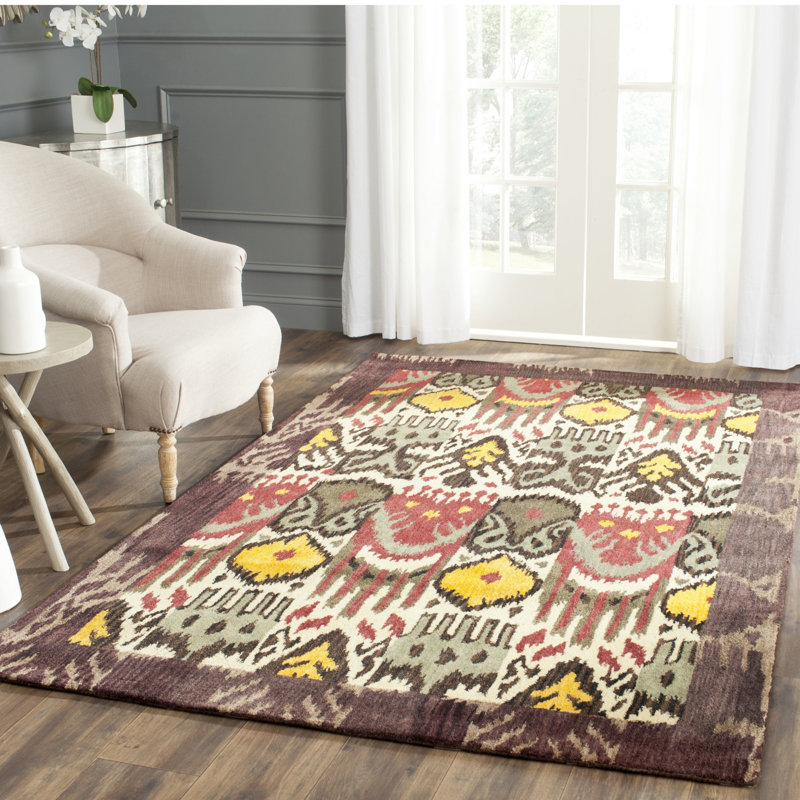 Mckinnon Ikat Wool Hand Woven Area Rug, Rectangle 183 x 274 cm