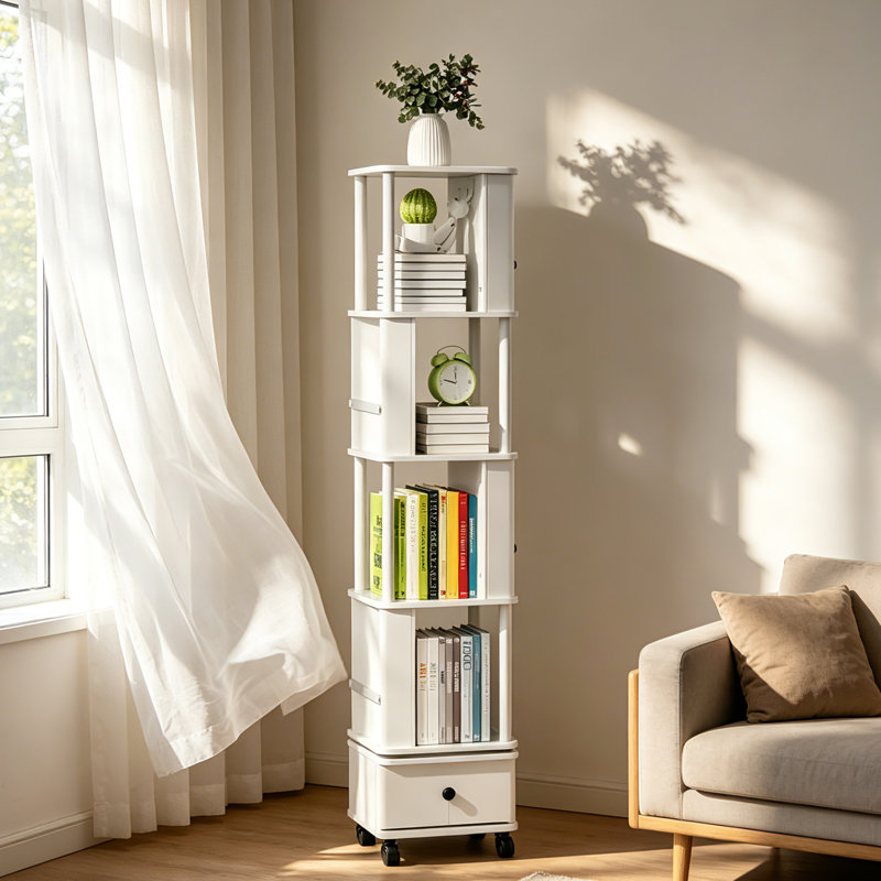 4-Tier Rotating Storage Bookcase