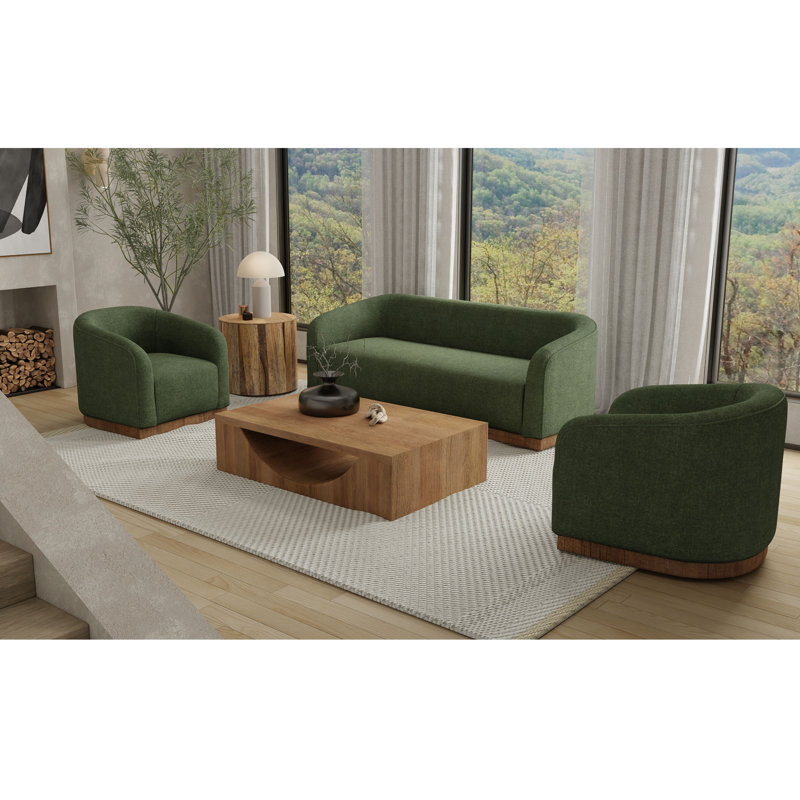 Structure et base en bois Domen, causeuse, Olive