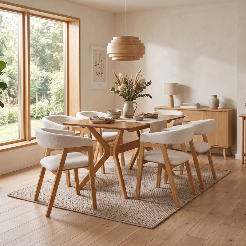 6 -Person Solid Wood Dining Set