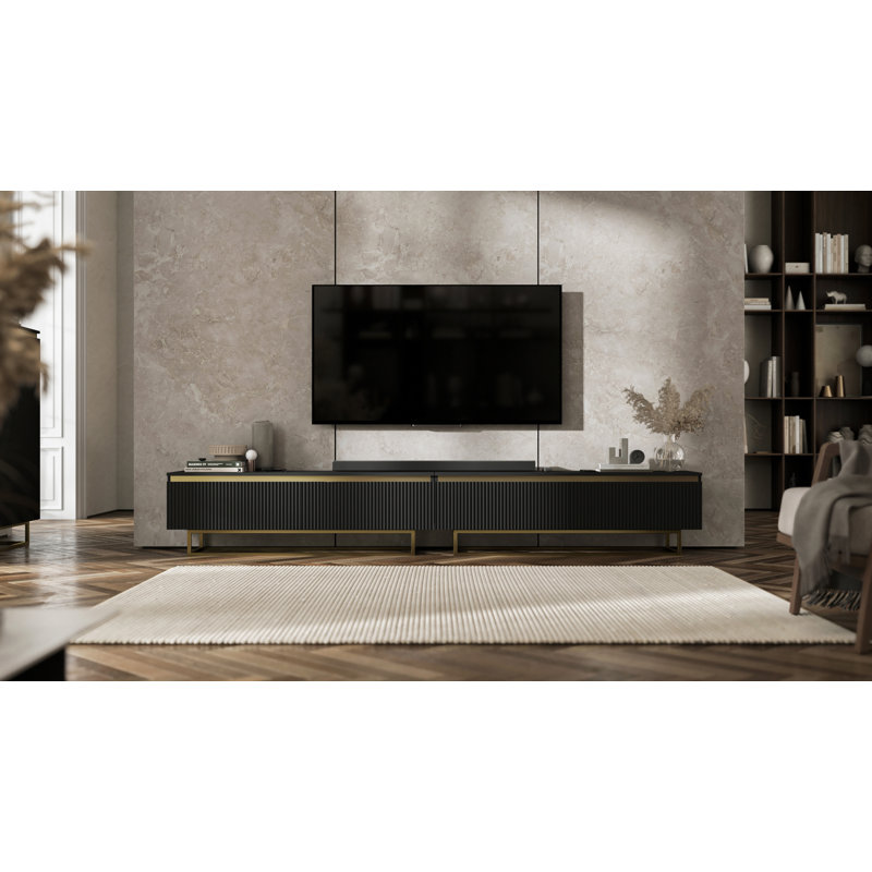 Alinea Unfinished TV Stand for TVs up to 50", Matte Black