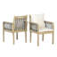 Chaises de salle à manger robustes pour patio, en bois d'acacia avec accoudoirs en corde, style rustique pour l'extérieur-1618712525