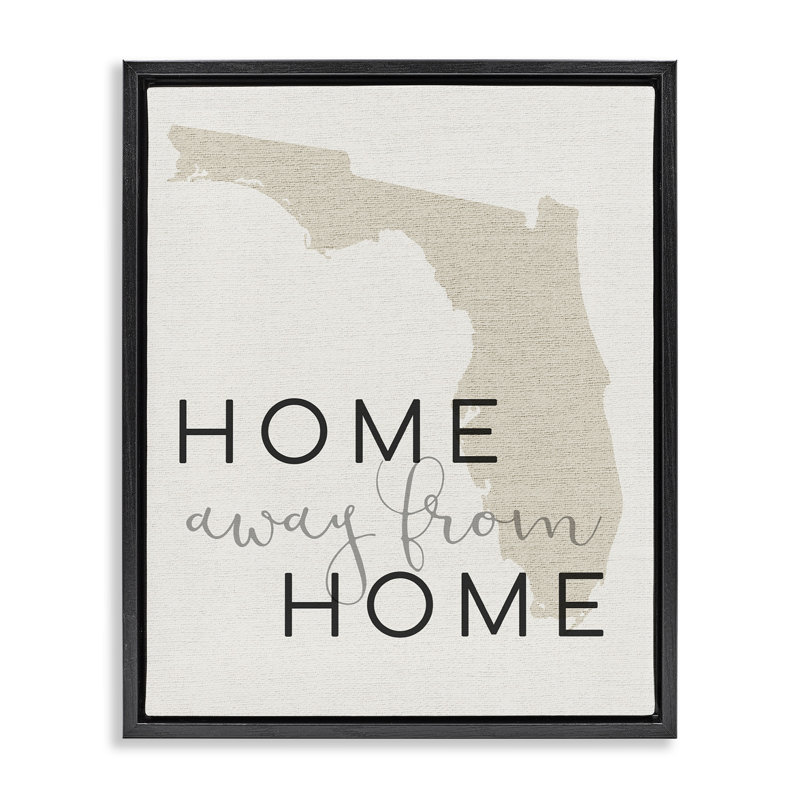 Home Sweet Florida, typographie, Cadre flottant noir de jais, H 21 po x l 17 po
