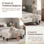 Banc rembourré beige capitonné à boutons avec grand repose-pieds avec accoudoirs roulés, fauteuil de chambre et de salon élégant-129159703