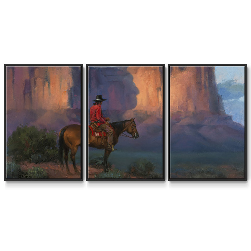 Navajo Shadows 3 pièces, H 24 po x l 48 po x P 2 po, Cadre noir