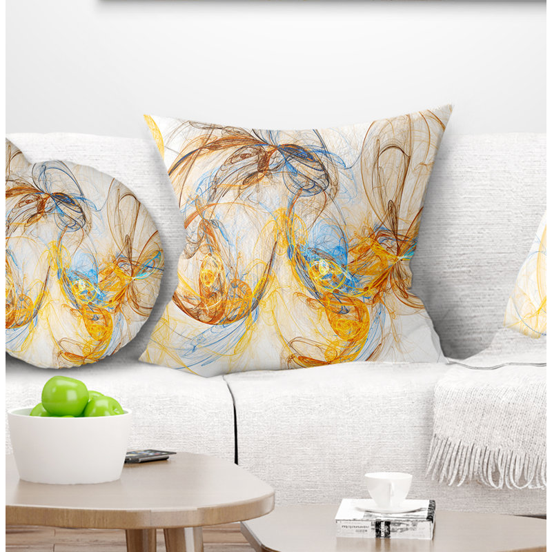 Coussin Billow, 16 po x 16 po, Jaune, Carré