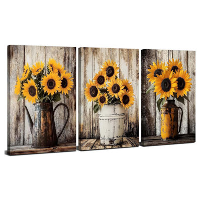 Sunflower Wall Art Farmhouse Sunflowers Pictures Wall Decor 30x40cm