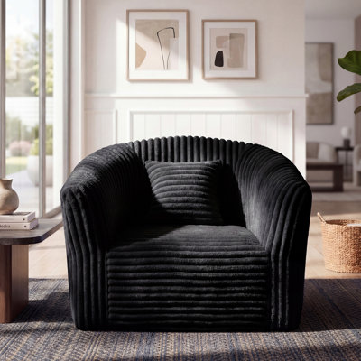 Boneless Modern Corduroy Upholstered Sofa with Full Foam Cushion, Compressed Sofa-in-a-Box, Soft Corduroy Fabric Accent Chair/Loveseat/3-Seater Couch for Living Room Bedroom Apartment