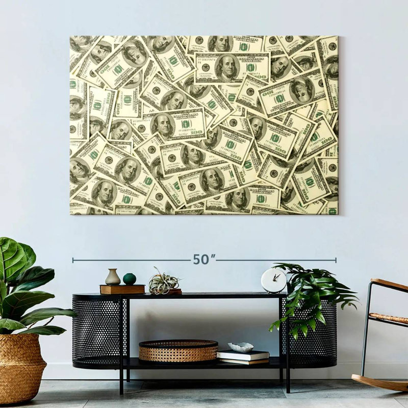 Kerner Hundred Dollar Bills, 34" H x 51" W