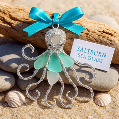 Handmade Sea Glass Oceans Ornament