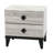 Brown Rustic Accents Oak Nightstand With Faux Marble Top, 23X15x23 Inches Creamy Charms And Marble,