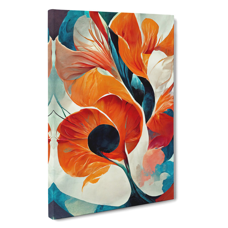 Abstract Flowers Modern No.1 - Wrapped Canvas, 50cm H x 35cm W x 3cm D