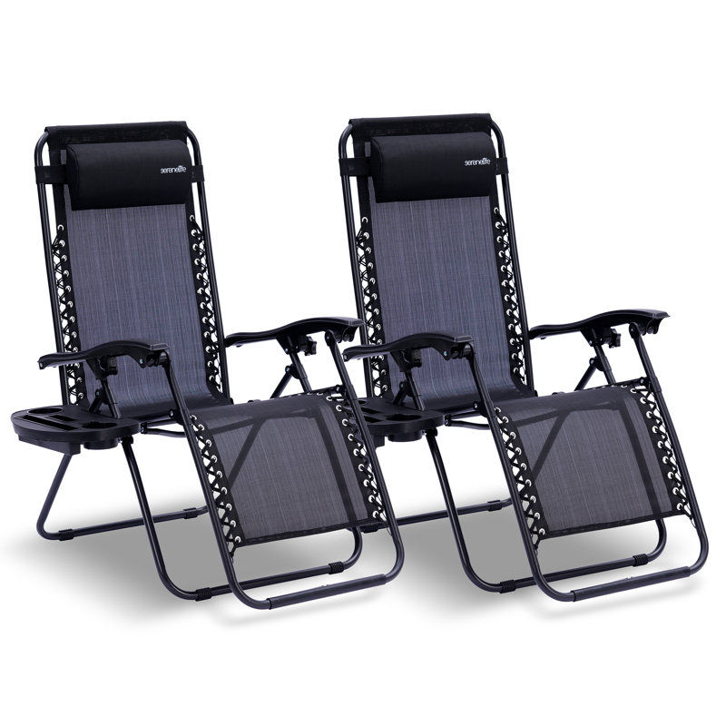 Chaise pliante réglable zéro gravité, Noir