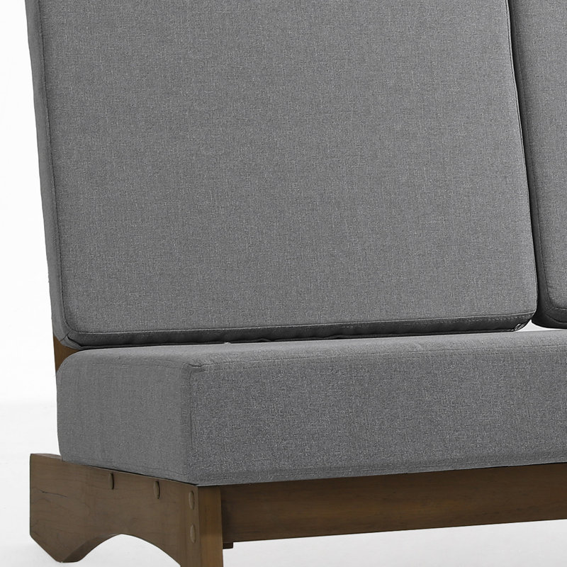 Causeuse d'extérieur avec coussins 43,9 po Polett, Gris, Brun