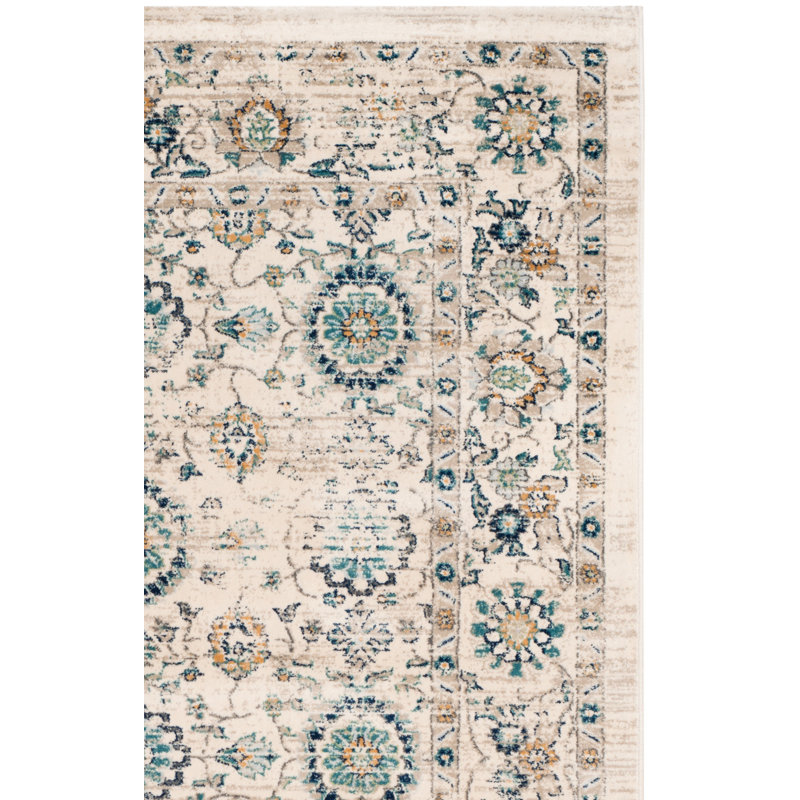 Tapis beige / turquoise Osakis, Rectangle de 10 pi x 14 pi