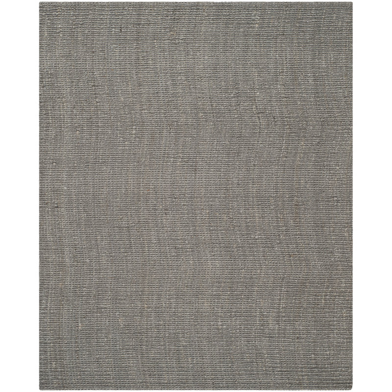Tapis gris en jute / sisal tissé à plat à la main Alda, Rectangle 11 pi x 15 pi
