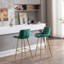 Tabouret de bar en velours avec repose-pieds chromé, ensemble de 2-288983506