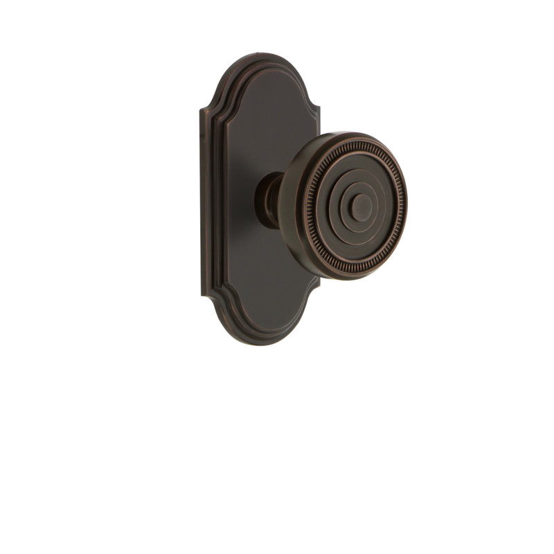 Double plaque à arc Grandeur avec bouton de porte Soleil, Bronze intemporel