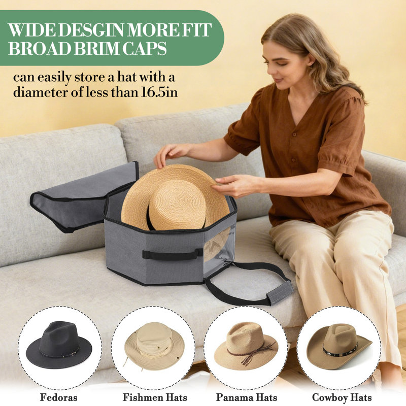 Dustproof Collapsible Hat Storage Box Set – 3-Pack Organizer for Cowboy
