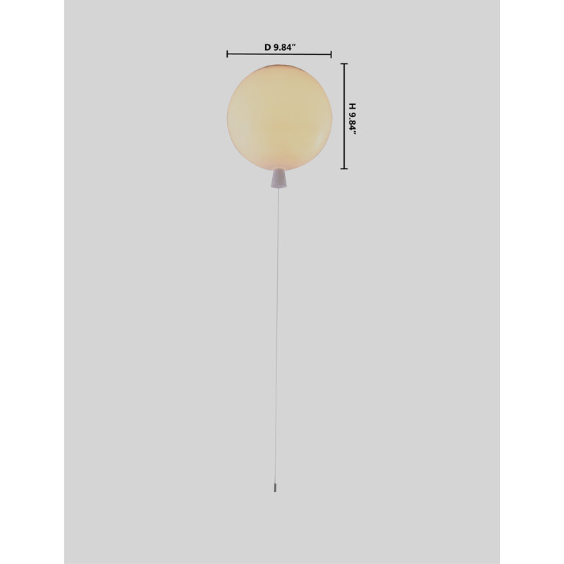 Luminaire ballon encastré en acrylique blanc 1 lumière 9,84 po Navii, H 9,84 po x l 9,84 po x P 9,84 po