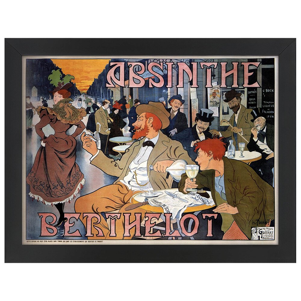 Leinwandbild Vintage Advertising Poster Absinthe Berthelot