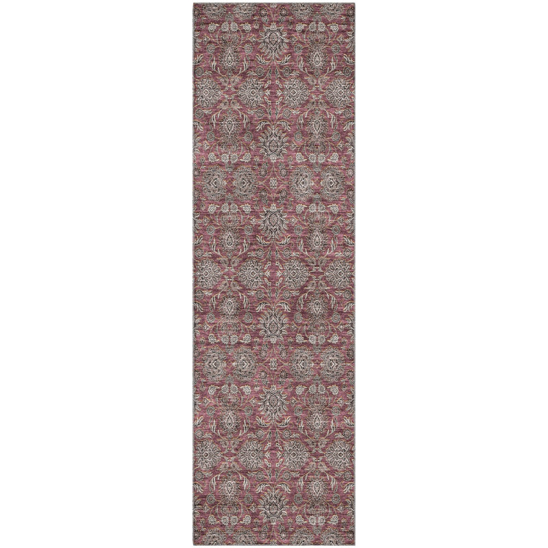 Premium Machine Washable Prisco Merlot Rug, Runner 2'3" x 7'6"